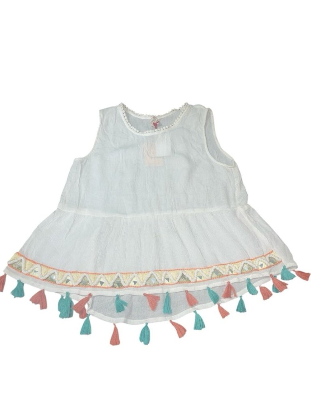 RAGA ANTHROPOLGIE Women's Small Tassel High-Low Tank Retail $84.00